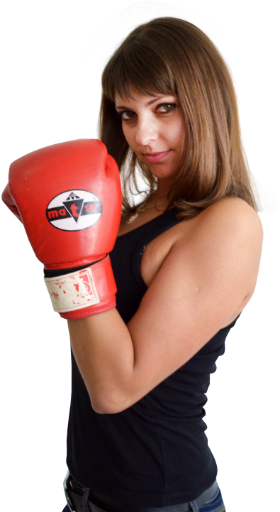 Woman With Boxing Gloves Png Transparent Image - Lady With Boxing Gloves Png (500x720), Png Download