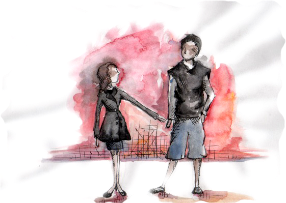 Brad And J - Watercolor Paint (591x433), Png Download