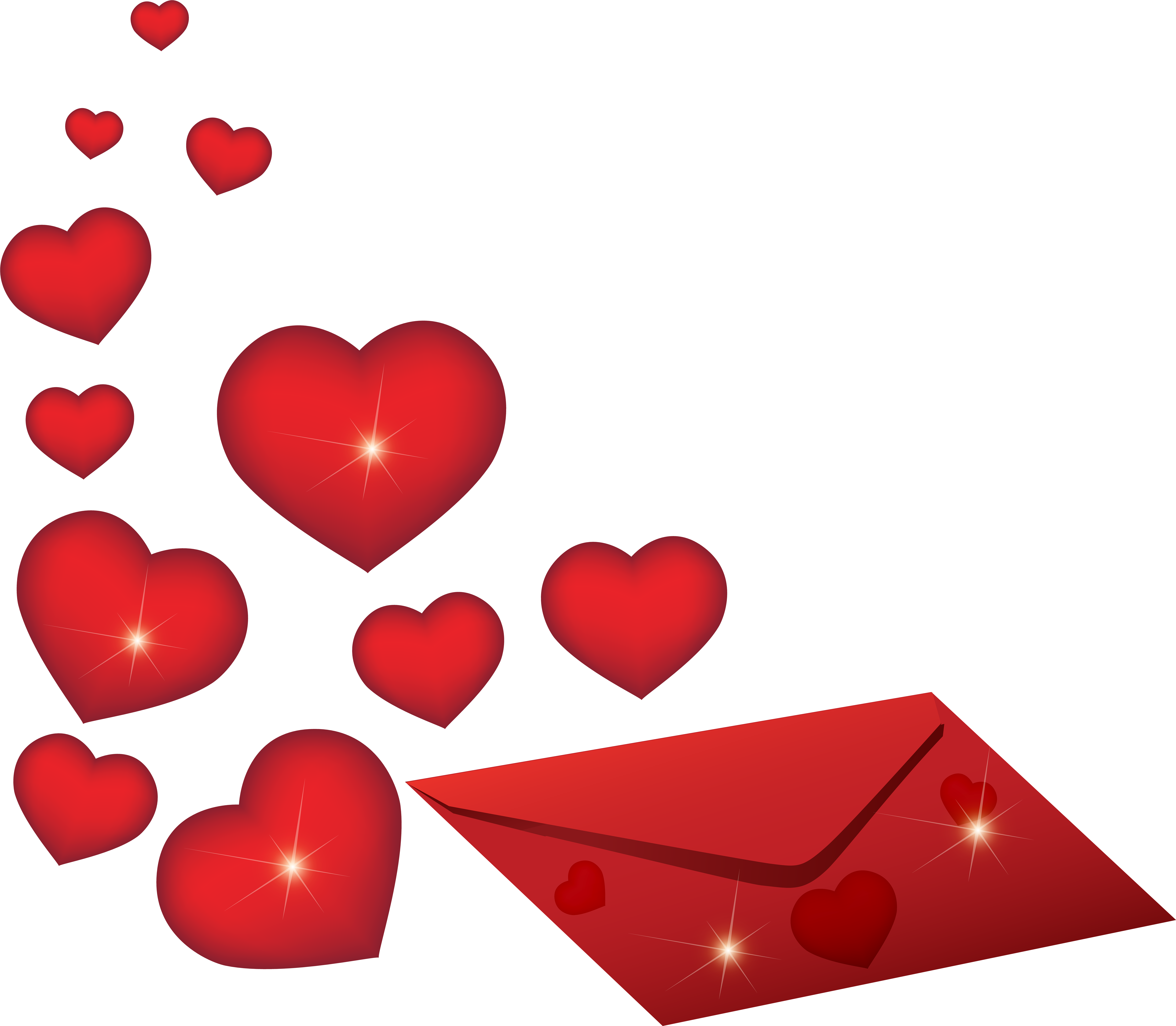 Romantic Envelope With Hearts Png Image (8000x6977), Png Download