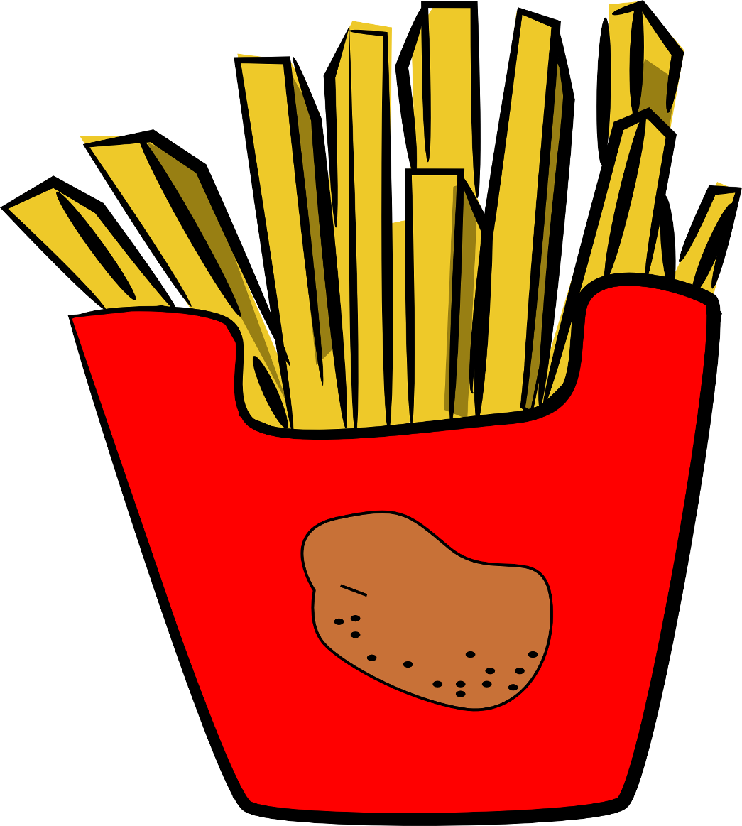 French Fries Clipart - French Fries Clipart Png (1045x1163), Png Download