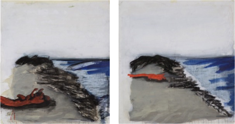 Shore Diptych, 2014 - Sea (955x504), Png Download
