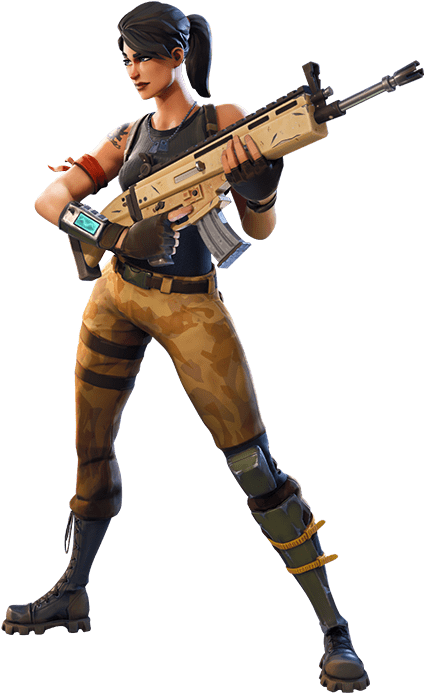 Download Fortnite Girl Character With Gun Fortnite Character Transparent Full Size Png Image Pngkit