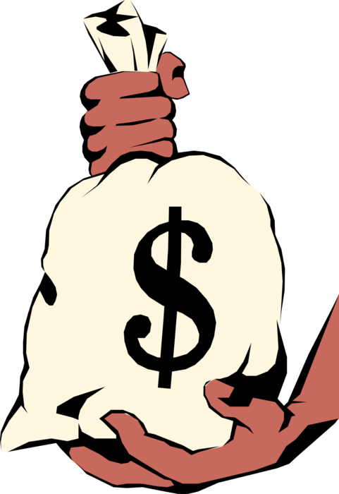 Hands Hold Money Bag - Wealth Clip Art (481x700), Png Download