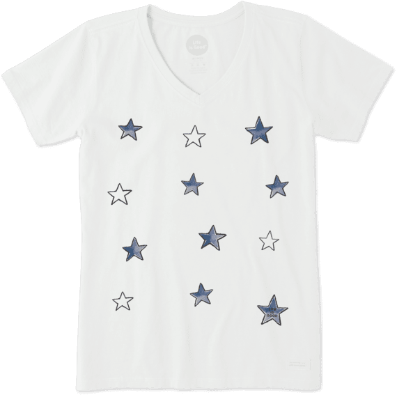 Women's Tossed Stars Crusher - 歌舞 伎 T シャツ (570x567), Png Download