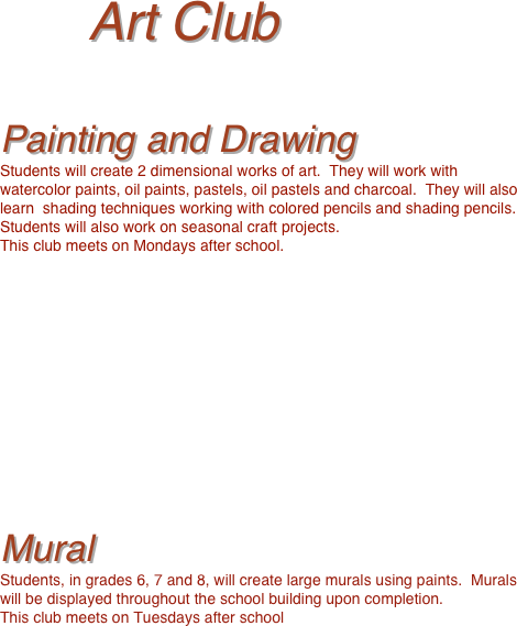 Art Club Painting And Drawing Students Will Create - Aci (470x569), Png Download