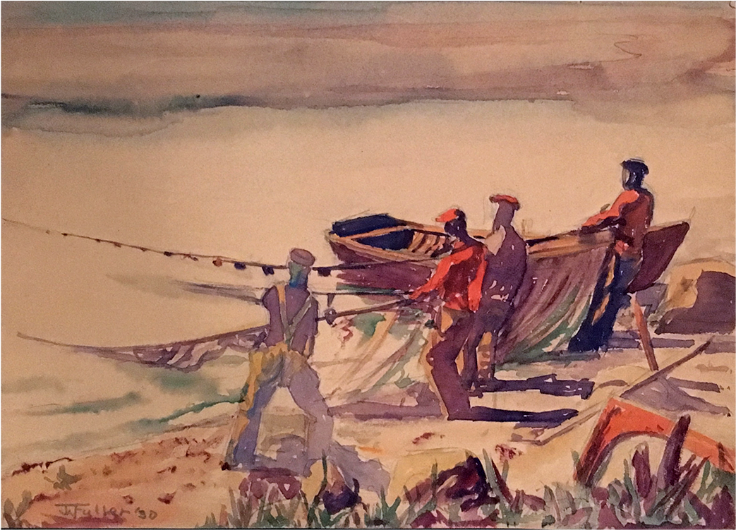 American School Fave Watercolor Signed Illegibly “fishermen - Infantry (1400x1400), Png Download