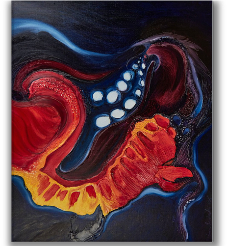Goldfish - Painting (500x500), Png Download