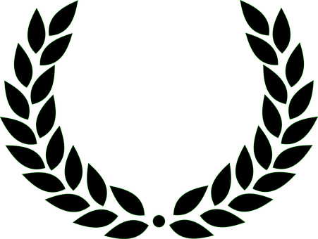 Laurel Wreath Roman Victory Black Leaves A - Laurel Wreath (451x340), Png Download