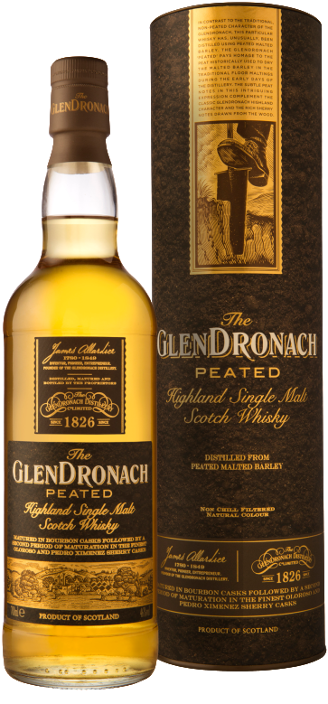 Glendronach Peated Bottle - Glendronach Peated Single Malt Whisky (405x820), Png Download