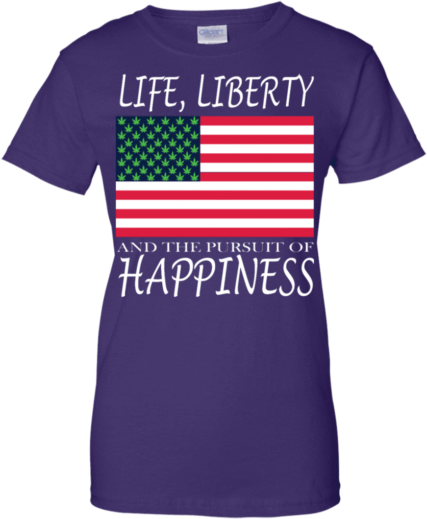American Flag With Green Marijuana Leaf "stars" Classic - Shirt (1024x1024), Png Download