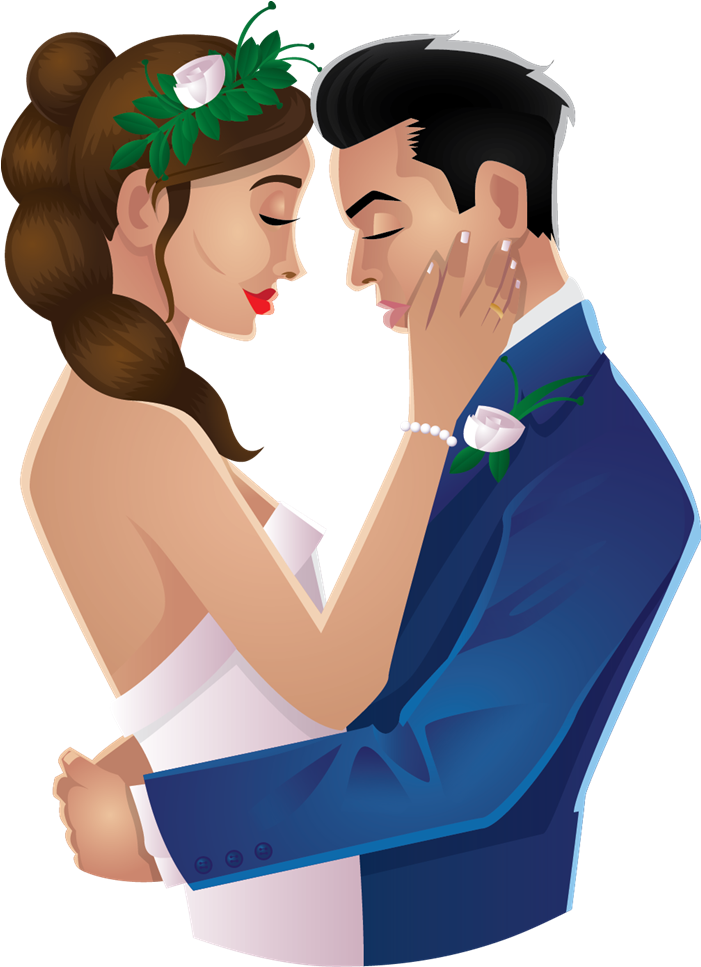 Wedding Love Couple Silhouettes Clip Art - Couple Clipart Png (700x1031), Png Download
