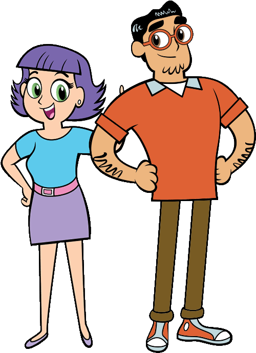 File History - Mom And Dad Cartoon (524x698), Png Download