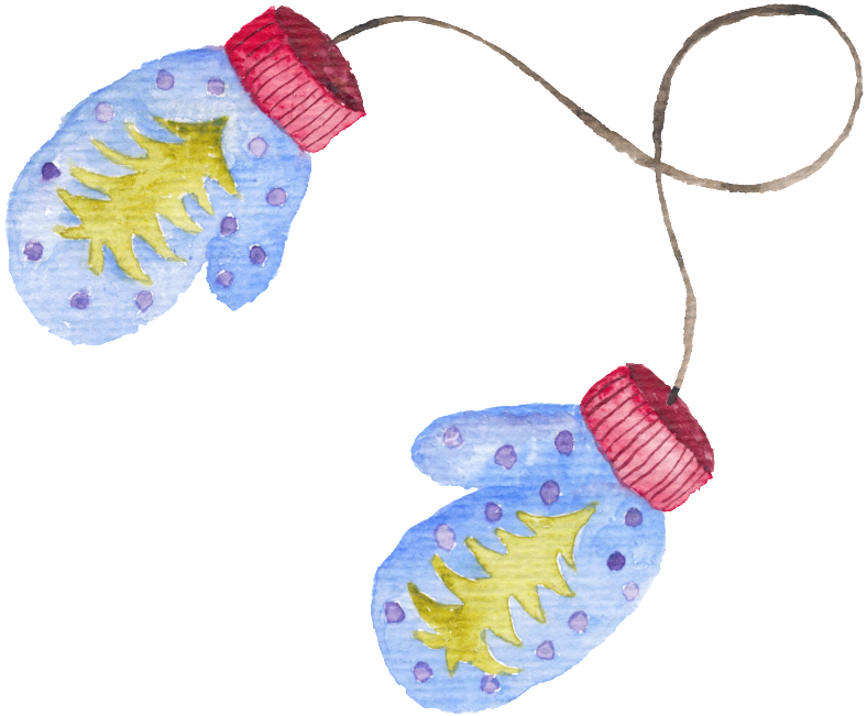 Hand Painted Gloves Christmas Transparent Decorative - Glove (1024x1024), Png Download