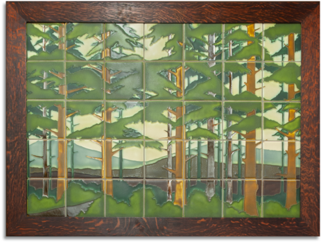 Framed Pine Landscape Mural - Painting (480x480), Png Download