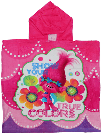 Trolls Poncho - Mohnblume Der Schleppangel-| - Zeigen Sie Ihre Quadratische (420x569), Png Download