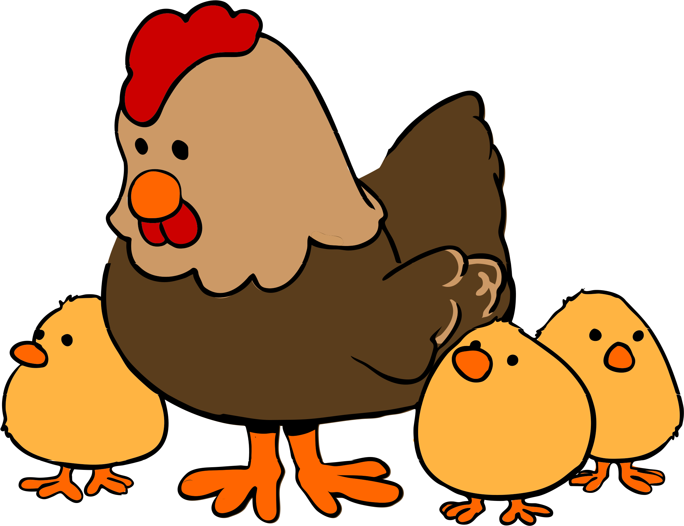 Chicken Clipart At Getdrawings - Farm Animals Clipart (2400x1874), Png Download