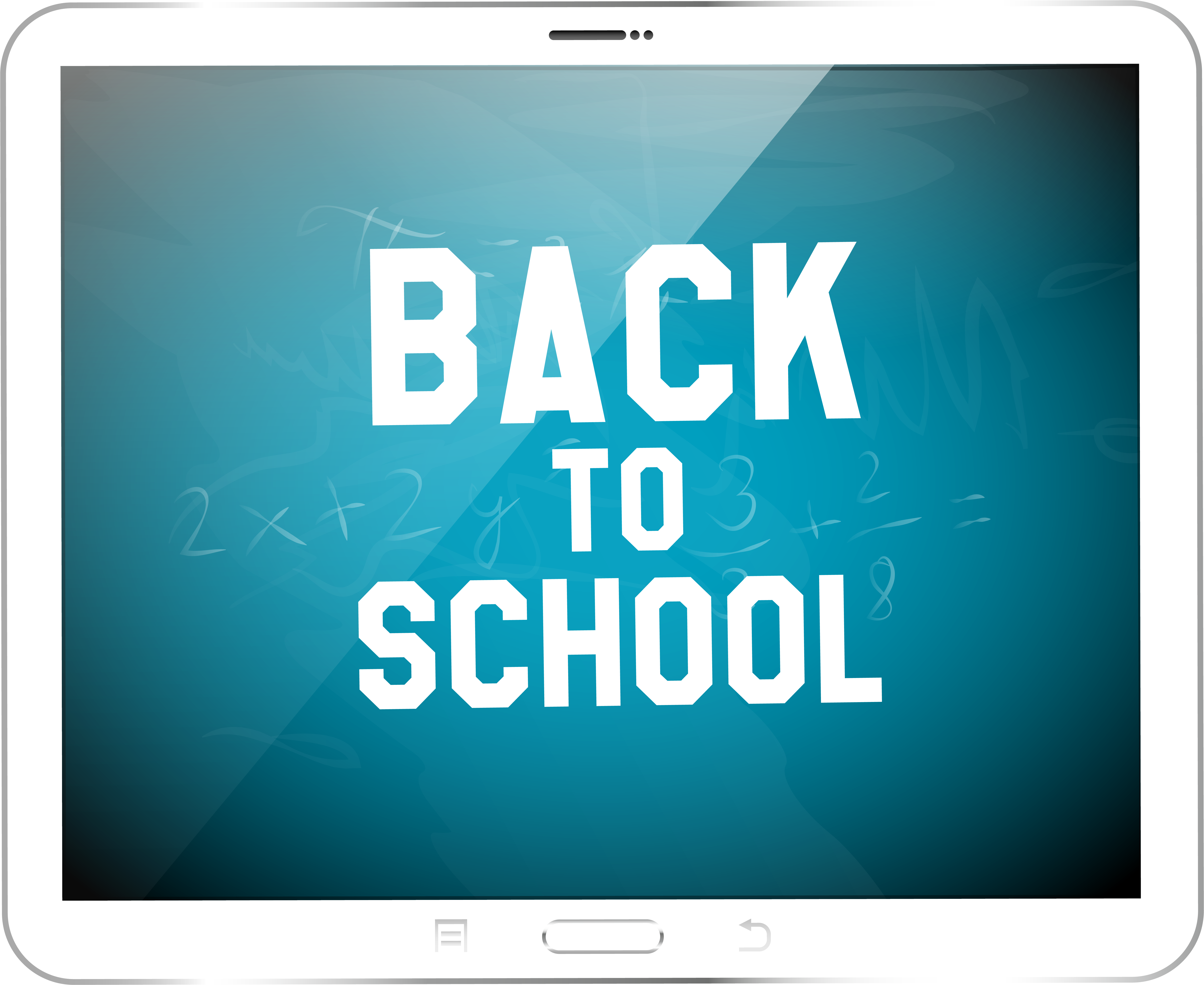 White Tablet Back To School - Led-backlit Lcd Display (6498x5745), Png Download