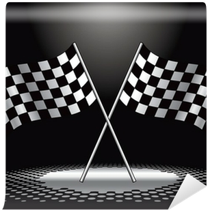 Racing Checkered Flags Under Spotlight Wall Mural • - Checkered Flags (400x400), Png Download