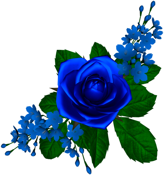 Rosa Azul - Tube-flores - Rosa Azul Png (600x740), Png Download