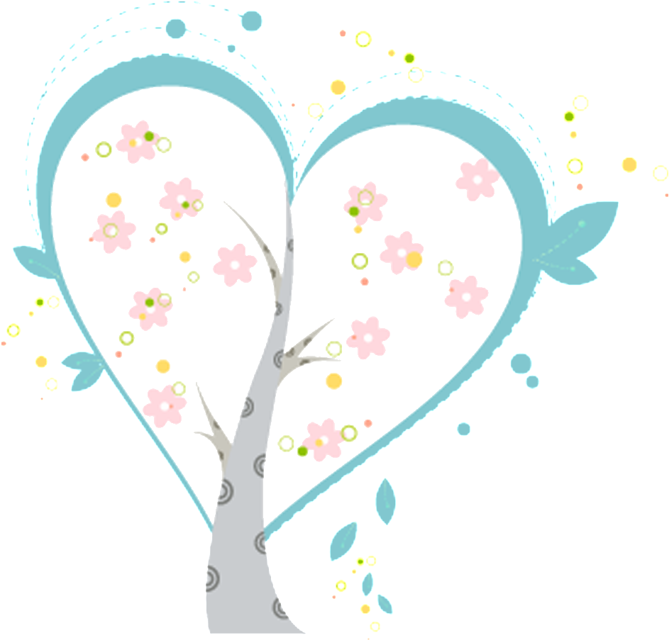 En Forma De Corazon De La Luz Azul De La Flor Del Arbol - Portable Network Graphics (1024x1024), Png Download