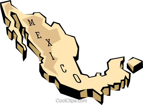 Mexico Map Royalty Free Vector Clip Art Illustration - Mexico Clip Art (480x353), Png Download