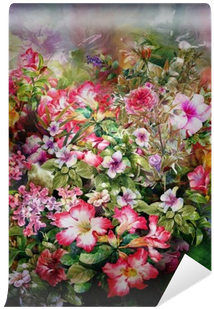 Abstract Colorful Flowers Watercolor Painting - Watercolor Painting (400x400), Png Download