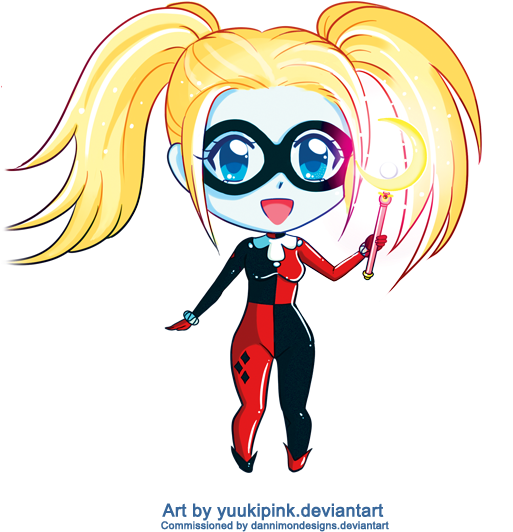 Harley Quinn Chibi By Yuukipink On Deviantart - Harley Quinn Chibi (537x680), Png Download