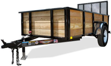 Standard Features Ws5x10 Front-e2 - Wood Sided Utility Trailer (400x300), Png Download