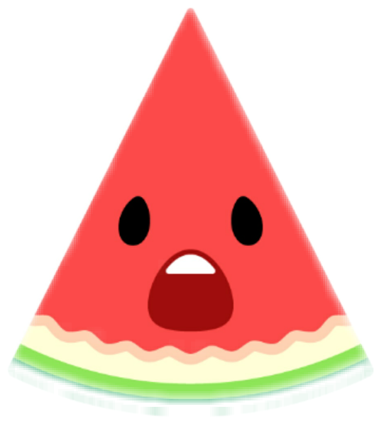 Watermelon Fruit Food Cute Emoji Emoticon Shock Shocked - Watermelon (534x594), Png Download