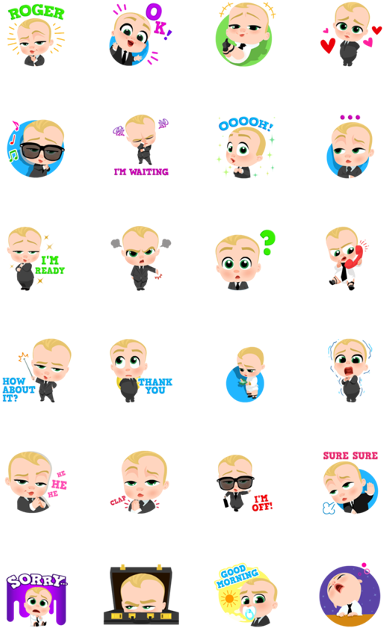 Boss Baby Animated Stickers - ボス ベイビー ライン スタンプ (420x673), Png Download