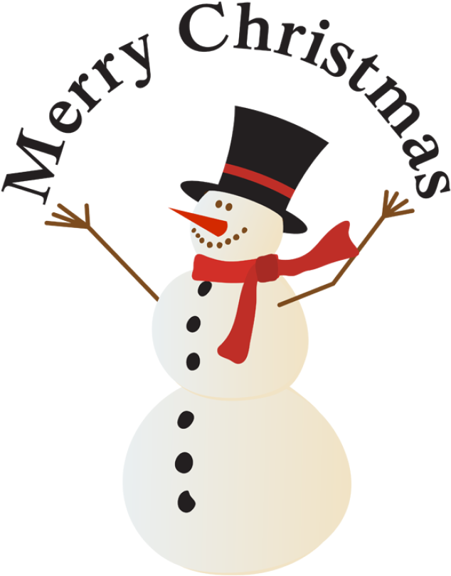 Christmas Snowman Clipart - Merry Christmas Clip Art Snowman (640x823), Png Download