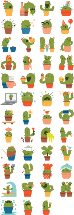 About 3600 Free Commercial & Noncommercial Clipart - Prickly Pear Facebook Stickers (260x732), Png Download