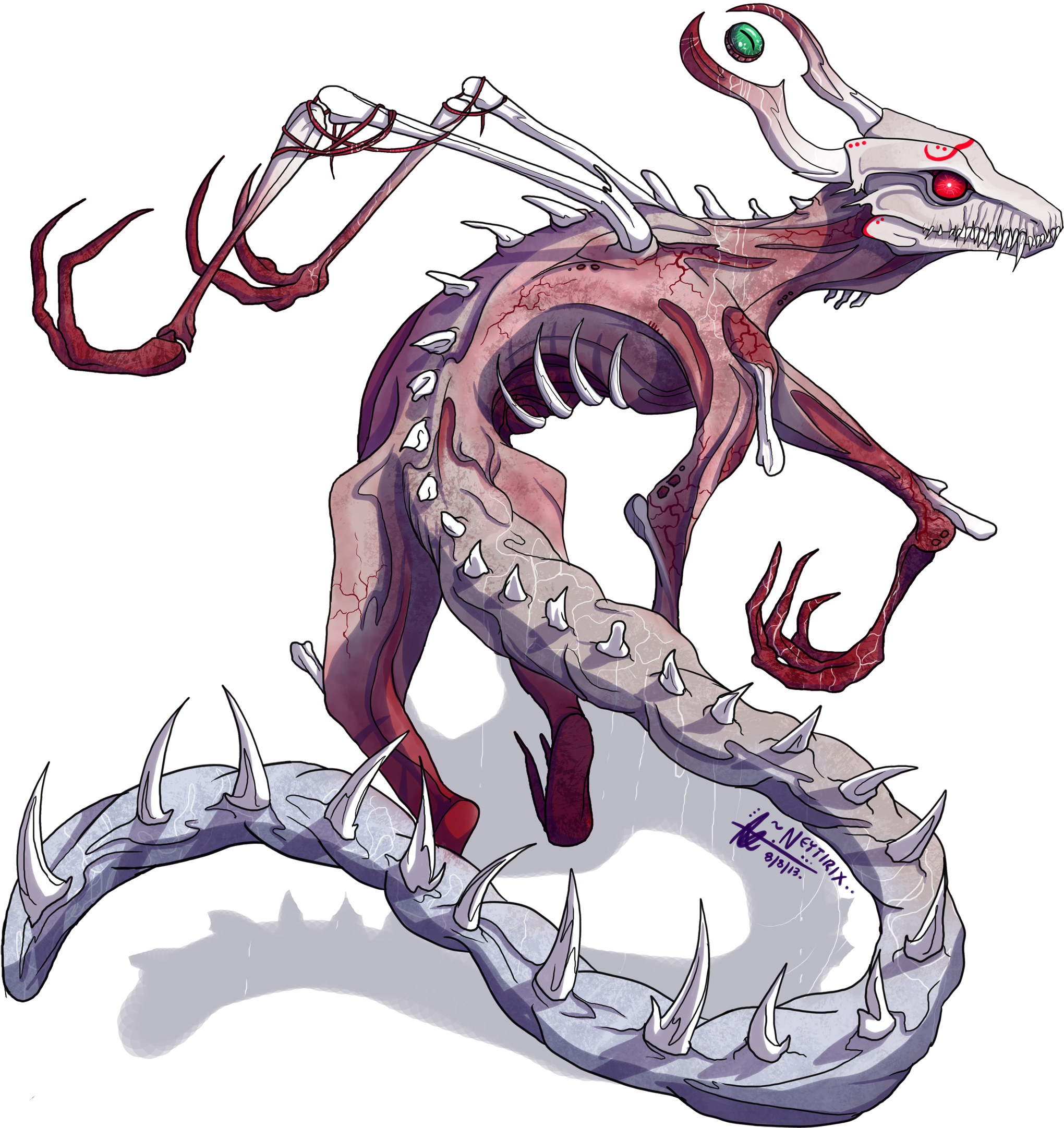 E621 Alpha Channel Ambiguous Gender Blood Body Marks - Undead Animal Art (2413x2255), Png Download