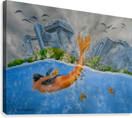 The Menace Of The Deep Canvas Print - Canvas Print (429x386), Png Download