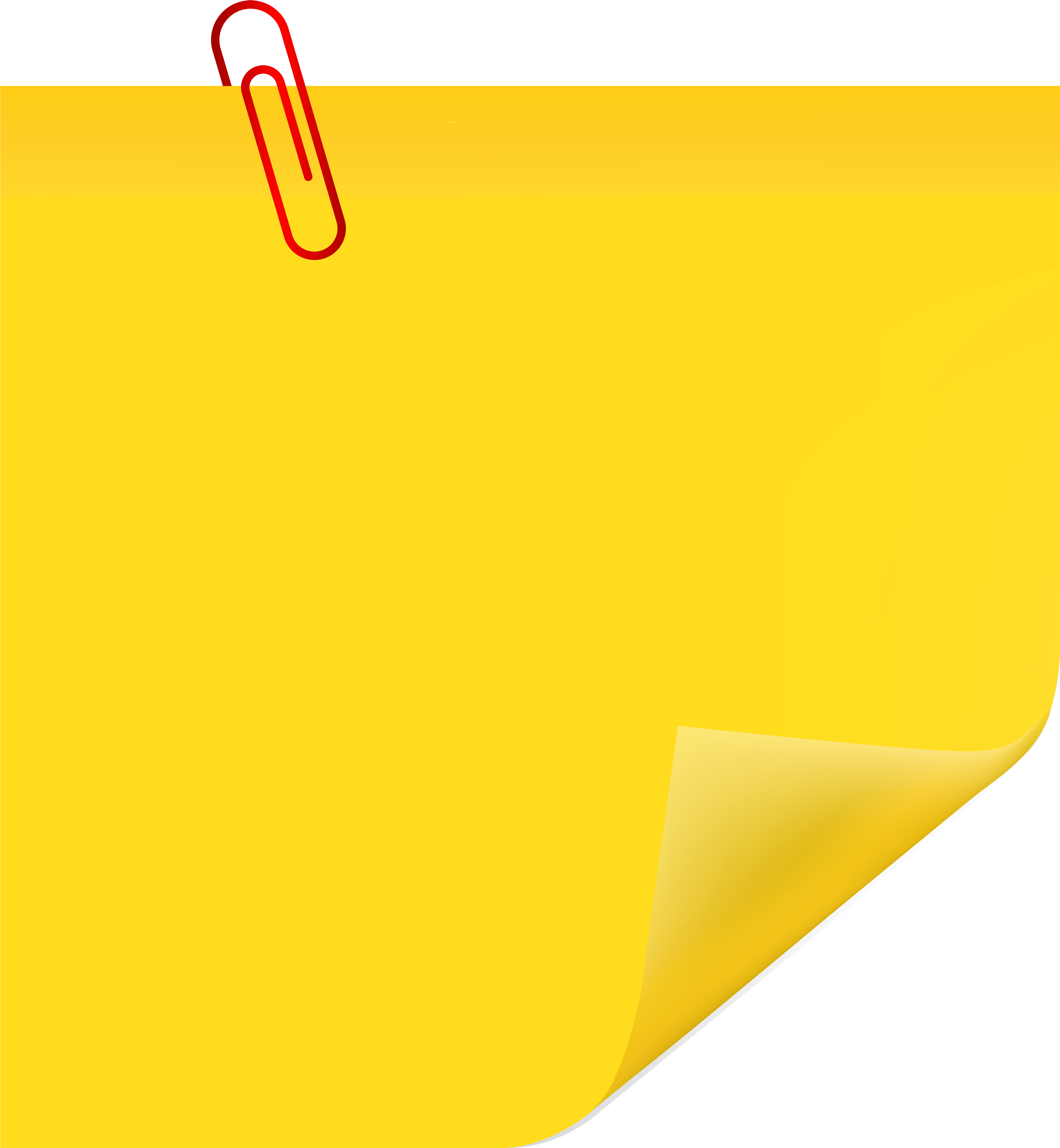 Sticky Note With Paperclip Png Clip Art - Post It Note With Paperclip Transparent (5543x6000), Png Download