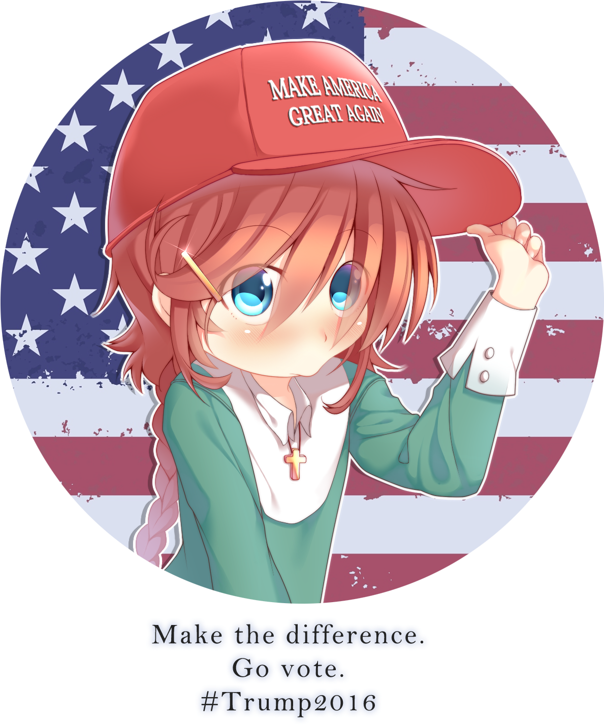 Make Aeri Greay Agan 0 0 Make The Difference - Make America Great Again Chan (1300x1500), Png Download