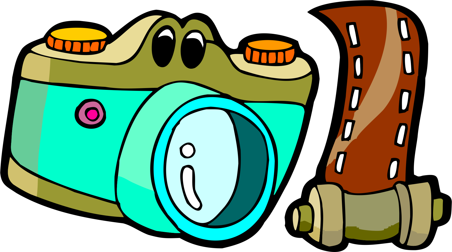 Photographic Film Cartoon Drawing Clip Art - Film Cartoon (1839x1027), Png Download
