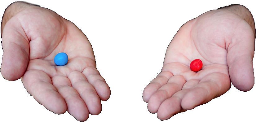 Blue Pill Or The Red Pill 259 Kb - Red Or Blue Pill Png (900x543), Png Download