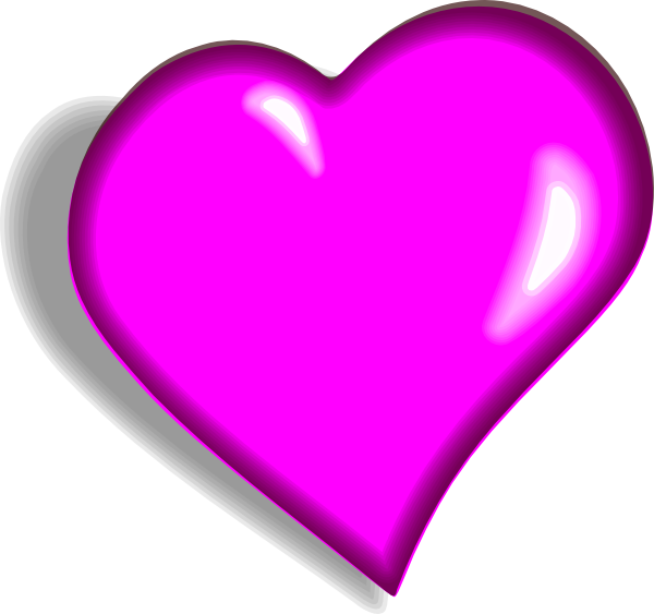 Png Royalty Free Handprint Heart Clipart - Hot Pink Heart Png (600x563), Png Download
