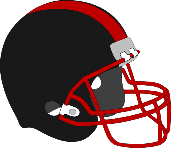 Football Helmet Red And Black Clip Art At Clker - Red And Black Football Helmet (600x519), Png Download