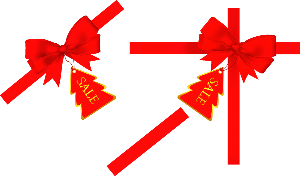 Christmas Ribbon Clip Art - Christmas Ribbons (1200x706), Png Download