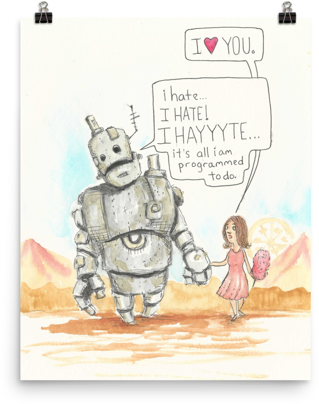 Varick Gallery 'i Hate' Giclee Watercolor Painting (1000x1000), Png Download