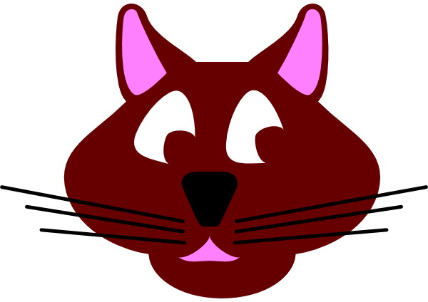 Brown Cartoon Cat Face Svg Clip Arts 600 X 424 Px (600x424), Png Download