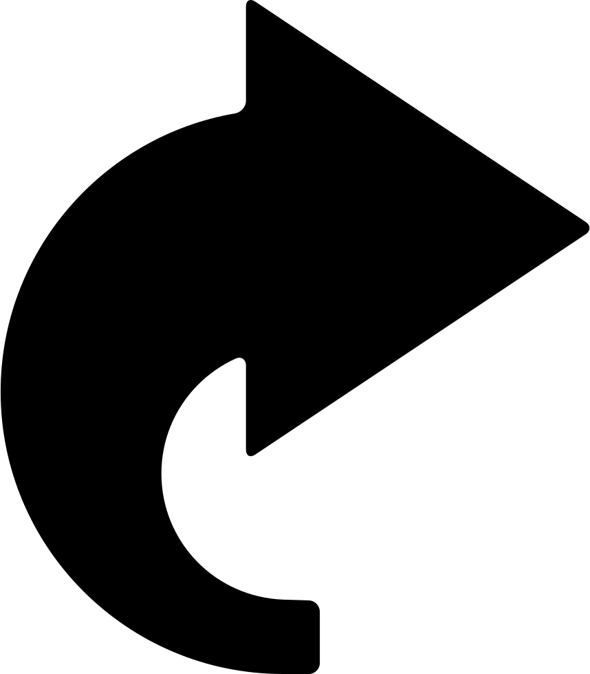 Curved Right Black Arrow - Curved Black Directional Arrows (858x980), Png Download