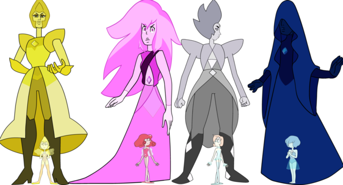 Yellow Pink White And Blue Diamond With Pearls - Steven Universe Diamonds And Pearls (705x381), Png Download