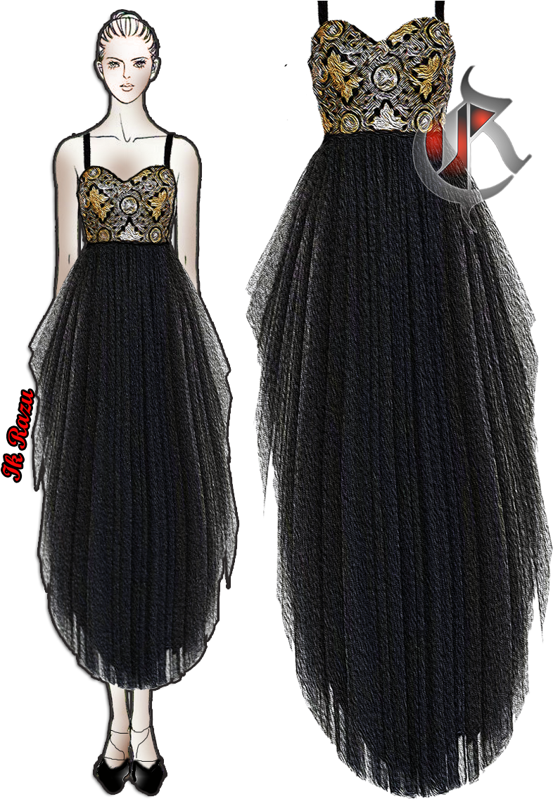 Fashion Illustration By Ik Razu - Formal Wear (1152x1152), Png Download