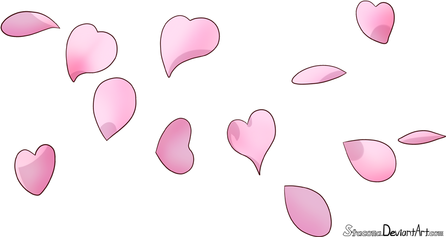 Cherry Blossom Petals By Stacona - Draw Cherry Blossom Petals (875x465), Png Download