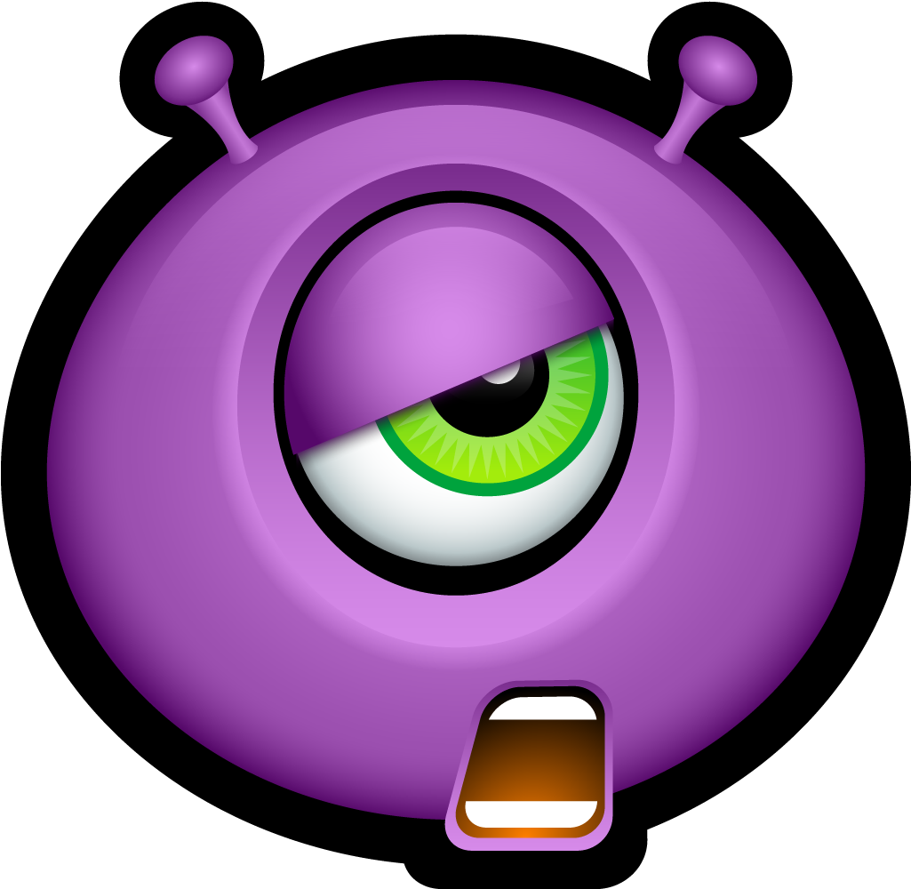 Purple Smiley Face Clip Art At Clker - Monster Emoticon (1024x1024), Png Download