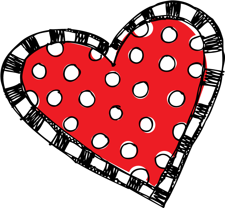 Red Polka Dot And Striped <3 - Melonheadz Heart (930x865), Png Download
