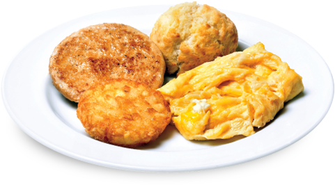 Scrambled Eggs - Texas Chicken Breakfast Menu (490x390), Png Download